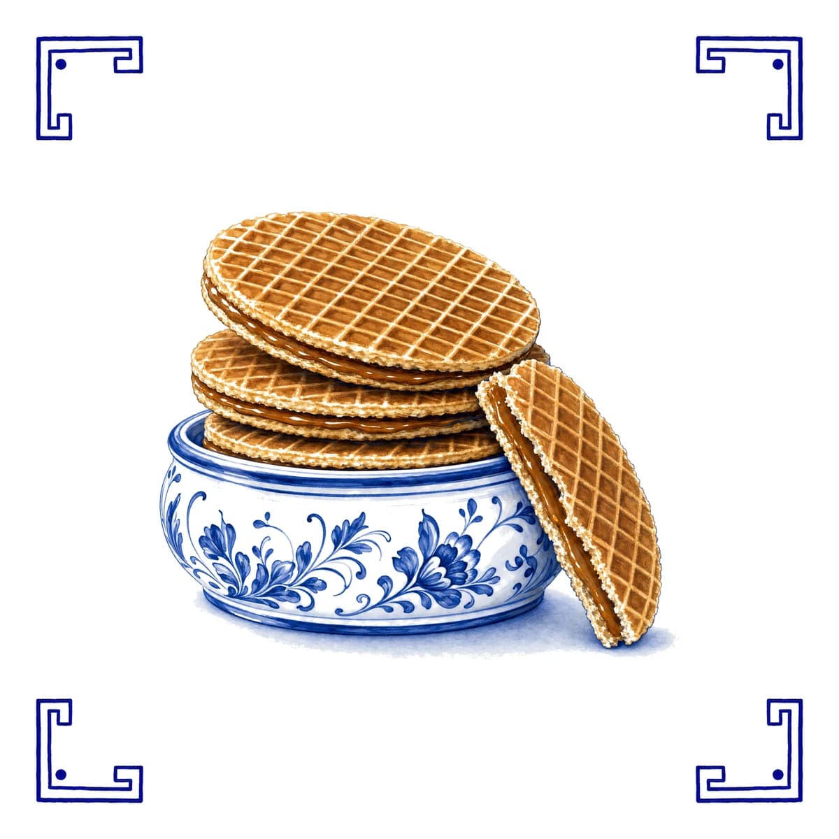Stroopwafels – Delft blue tile