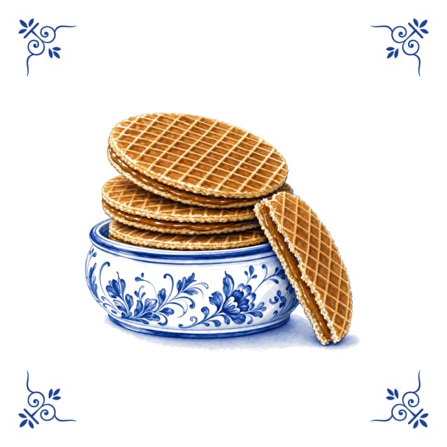 Stroopwafels, Delft blue tile