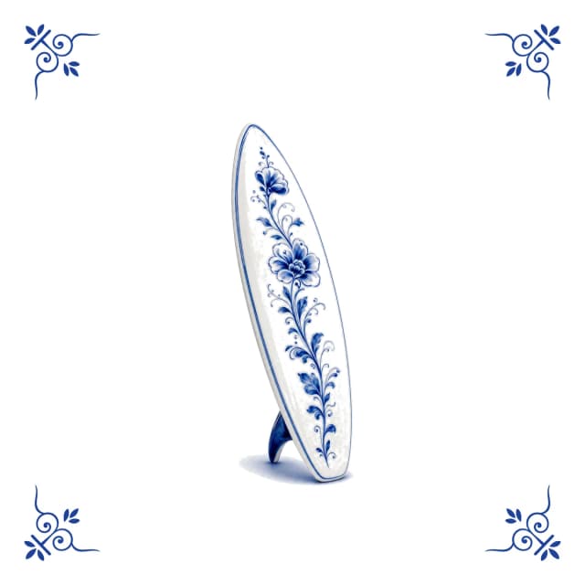 Surfboard, Delft blue tile