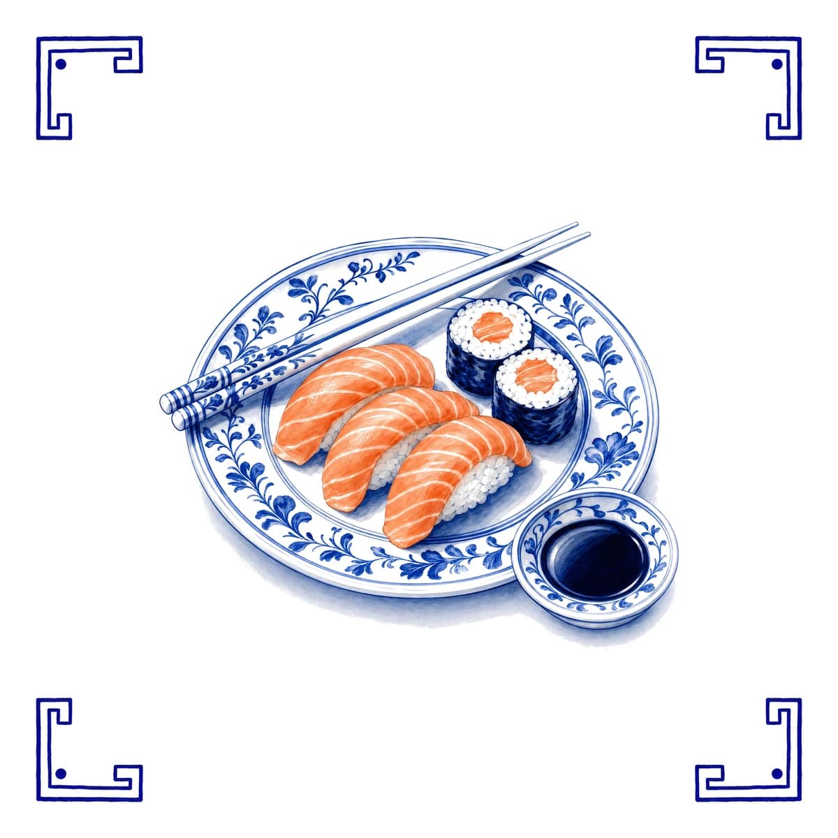 Sushi – Delft blue tile