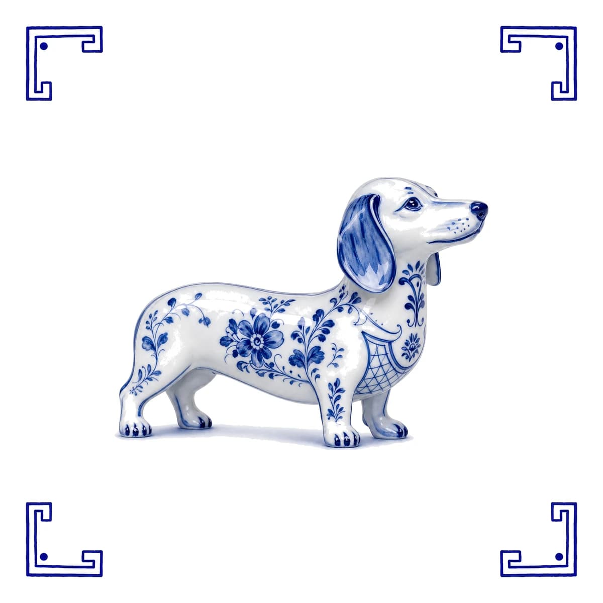 Dachshund – Delft blue tile