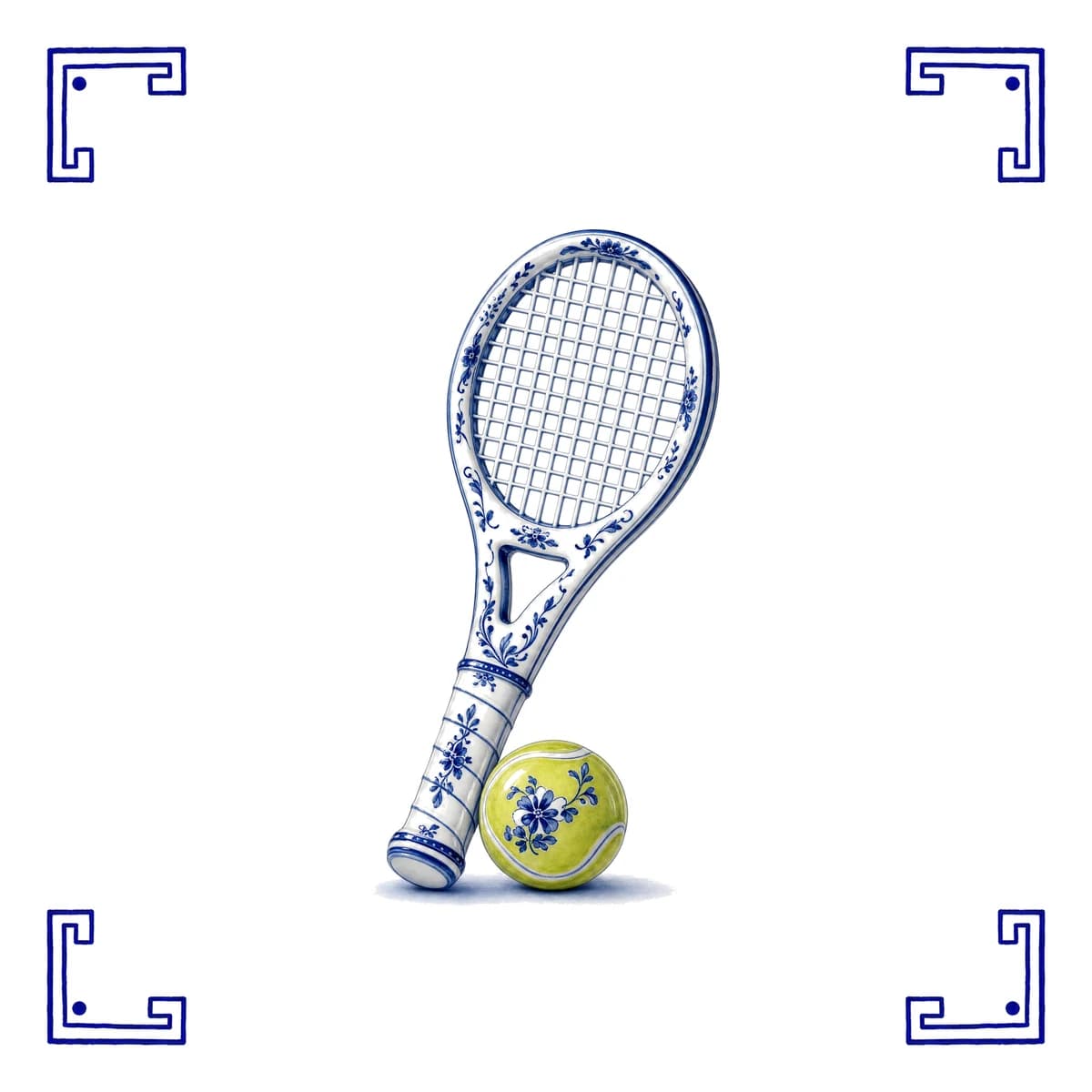 Tennis racket – Delft blue tile