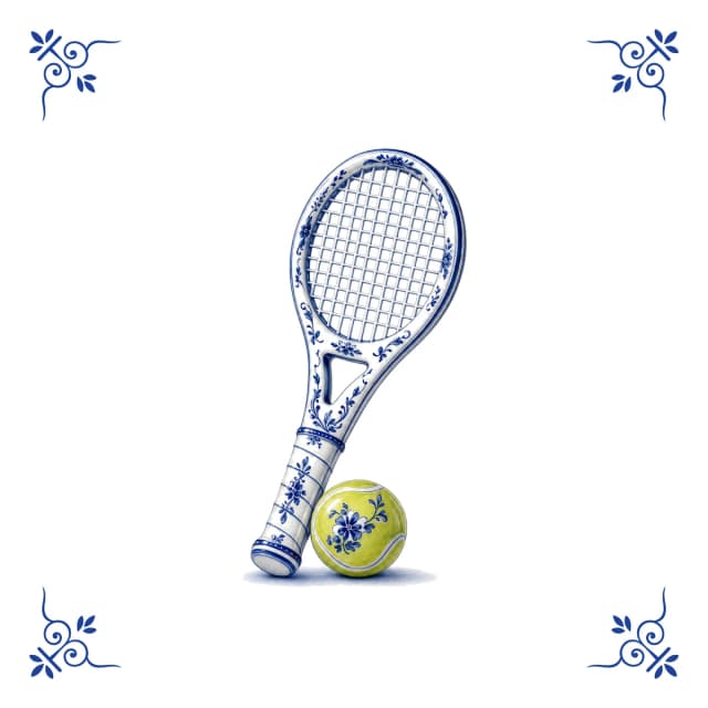 Tennis racket, Delft blue tile