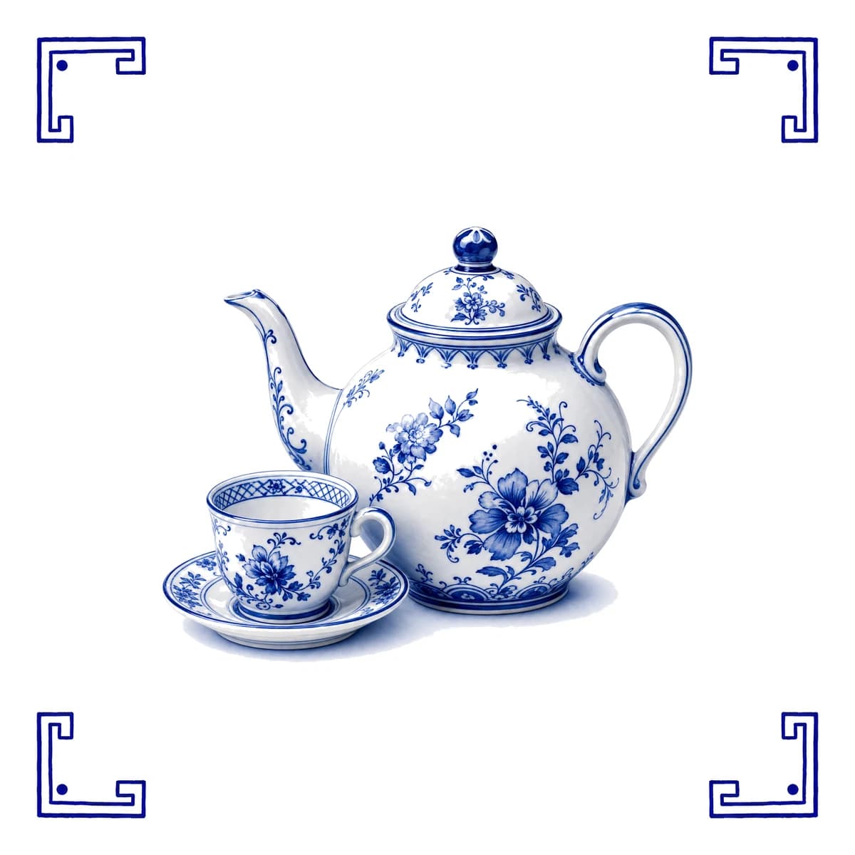 Teapot – Delft blue tile