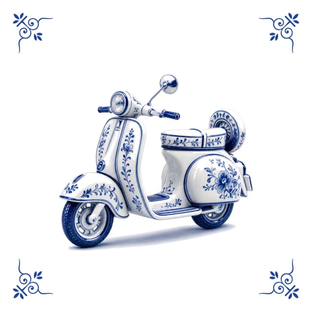 Classic Vespa, Delft blue tile