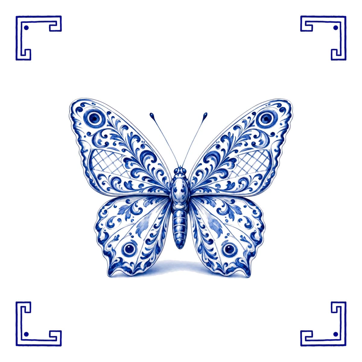 Butterfly – Delft blue tile