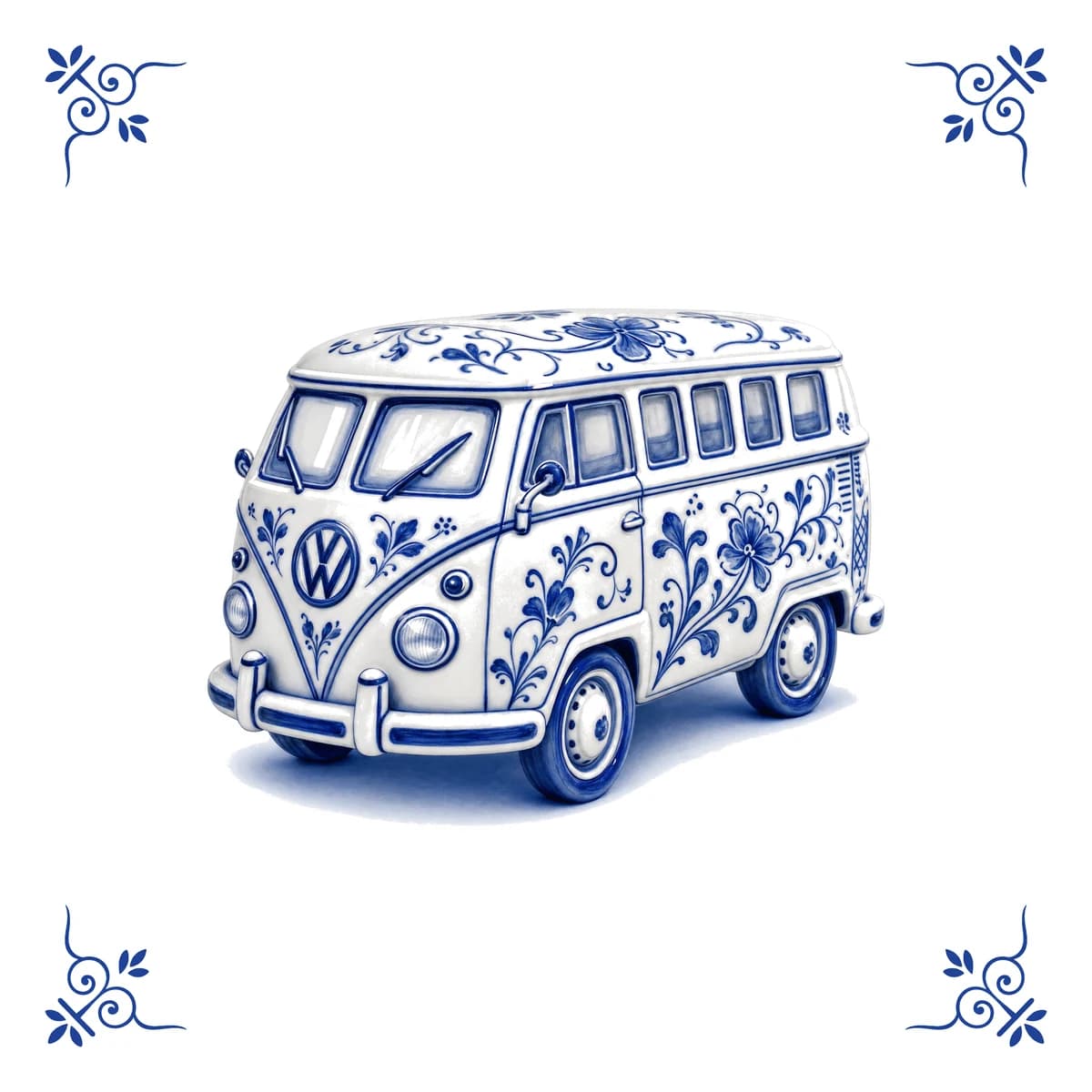 VW camper van – Delft blue tile