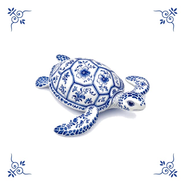 Sea turtle, Delft blue tile